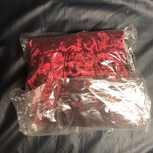 Lulu’s Burgundy Velvet Backless Skater Dress